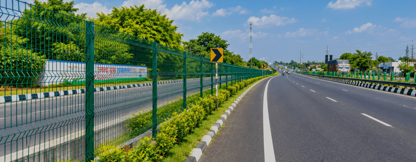 Highway with greenery